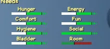Example of motives with 50% overfill. Motives will stay green while the white bar is present.